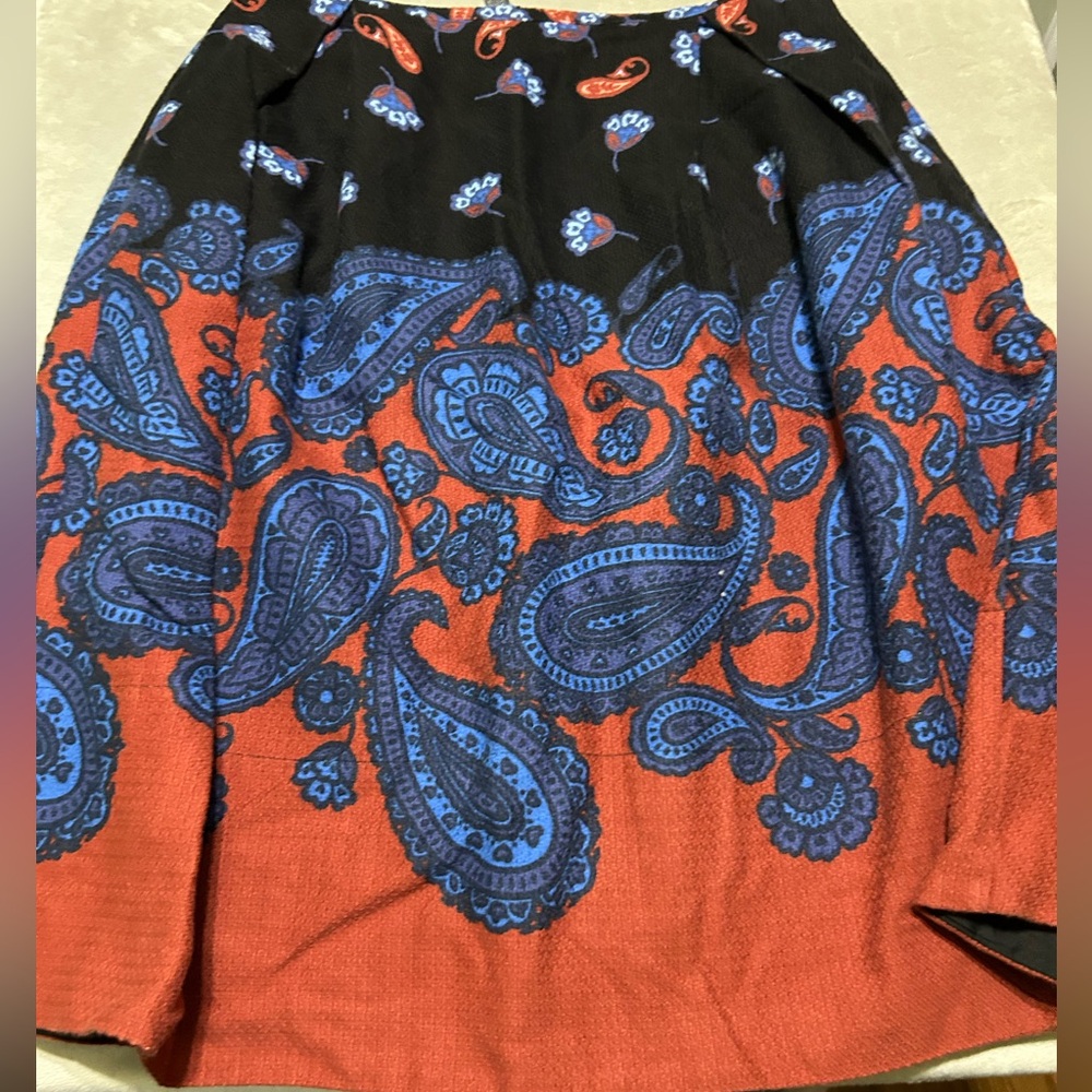Topshop Black and Blue Bubble Midi Skirt